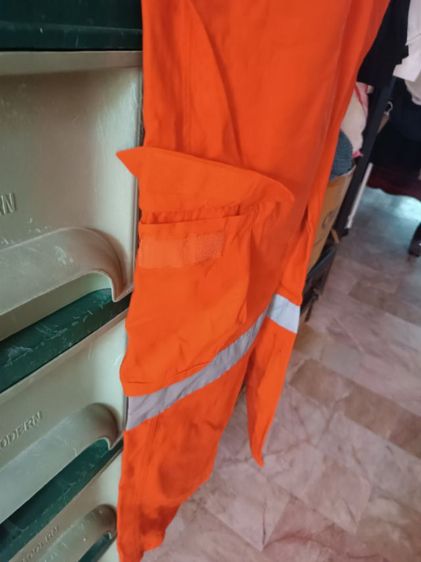 ชุดหมีช่างแขนยาวสีส้มมีแถบสะท้อนแสง3ตัวยังไม่ได้ใช้งาน รูปที่ 3