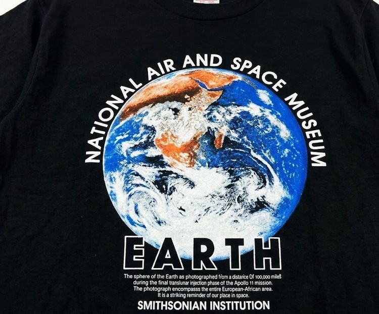 Fruit of the Loom 80's Smithsonian Institution Earth" National Air and Space Museum T-Shirt Made in USA. รูปที่ 4