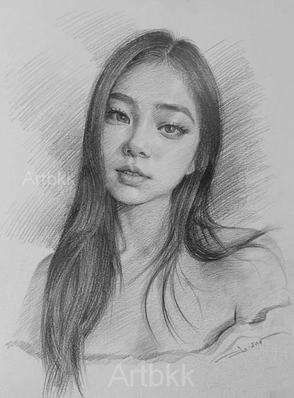 วาดภาพลายเส้นดรออิ้งคนเหมือนเป็นของขวัญ รูปที่ 6