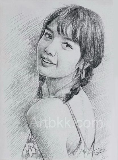วาดภาพลายเส้นดรออิ้งคนเหมือนเป็นของขวัญ
