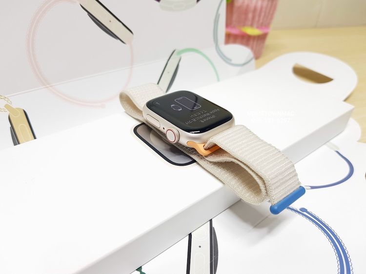 Apple Watch S9 41mm. Starlight Aluminum Starlight Sport Loop (GPS+Cellular) สวย ครบกล่อง มีประกัน+ของแถม รูปที่ 5