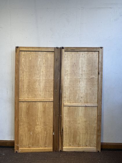 บานประตู บานเลื่อน โครงไม้ยางและแผ่นกลางไม้ MDF สีน้ำตาล รูปที่ 8