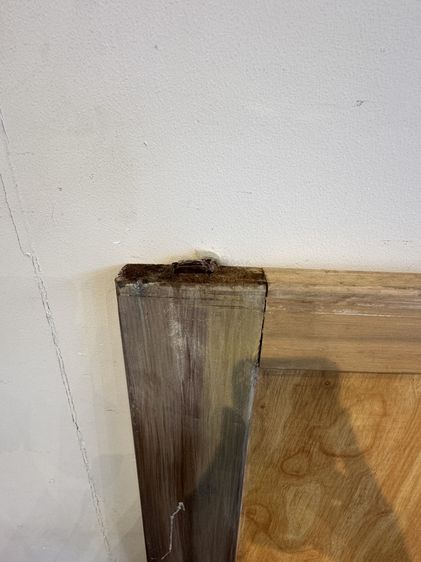 บานประตู บานเลื่อน โครงไม้ยางและแผ่นกลางไม้ MDF สีน้ำตาล รูปที่ 5