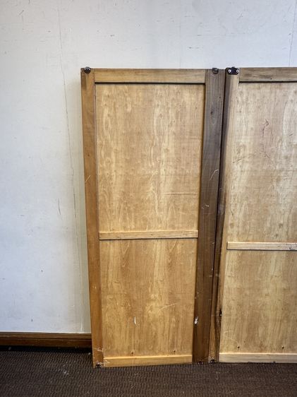 บานประตู บานเลื่อน โครงไม้ยางและแผ่นกลางไม้ MDF สีน้ำตาล รูปที่ 9