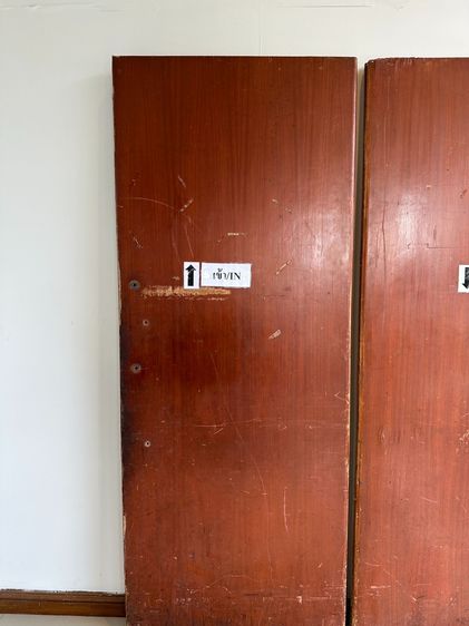 ประตู บานพับ ลวดลายไทยบนไม้อัด ปิดแผ่นอคีลิคใส โครงประตูไม้จริง (แบบที่ 2 ลายไทย 2 ด้าน)  รูปที่ 9