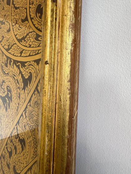 ประตู บานพับ ลวดลายไทยบนไม้อัด ปิดแผ่นอคีลิคใส โครงประตูไม้จริง (แบบที่ 2 ลายไทย 2 ด้าน)  รูปที่ 6