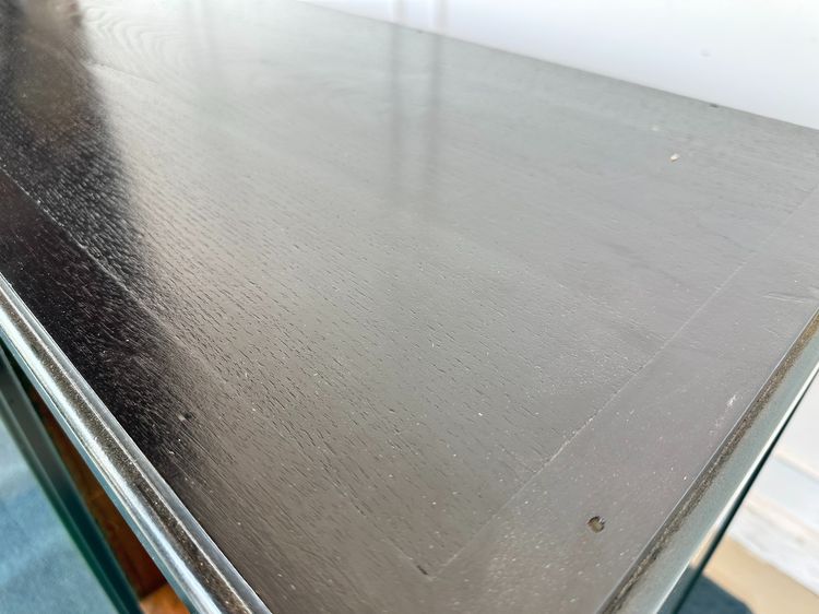 ตู้วางทีวี สไตล์วินเทจ 1 บานเปิดกระจก ชั้นไม้จริง 2 บานเปิดทึบ 2 ลิ้นชัก โครงขาไม้จริง มือจับอลูมิเนียม  รูปที่ 7