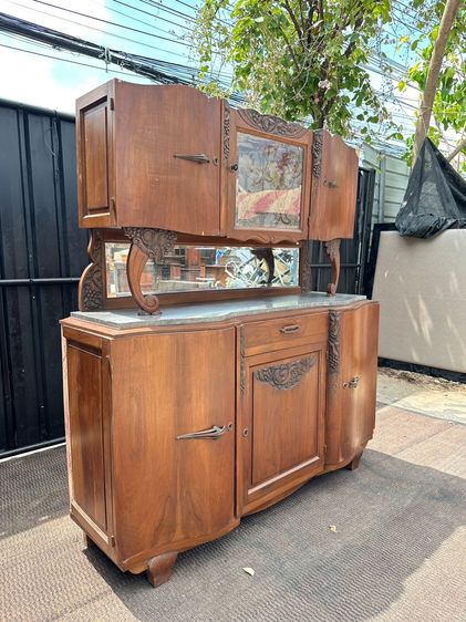 ตู้เก็บของ สไตล์วินเทจ 5 บานเปิดทึบ 1 บานเปิดกระจก 1 ลิ้นชัก  รูปที่ 2