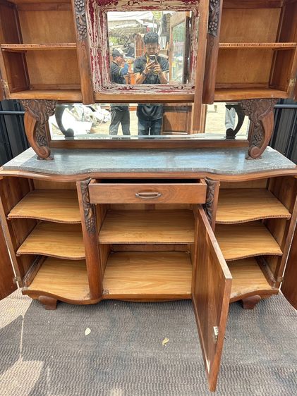 ตู้เก็บของ สไตล์วินเทจ 5 บานเปิดทึบ 1 บานเปิดกระจก 1 ลิ้นชัก  รูปที่ 8