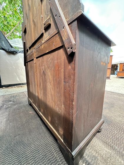 โต๊ะเครื่องแป้ง ไม้โอ็ค สไตล์วินเทจ 2 ชั้นวาง 2 ลิ้นชัก 2 บานเปิด มือจับทองเหลือง ขากลึงกลม  รูปที่ 6