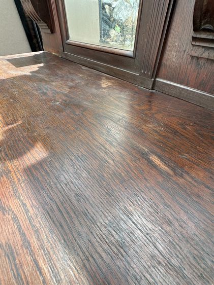 โต๊ะเครื่องแป้ง ไม้โอ็ค สไตล์วินเทจ 2 ชั้นวาง 2 ลิ้นชัก 2 บานเปิด มือจับทองเหลือง ขากลึงกลม  รูปที่ 10