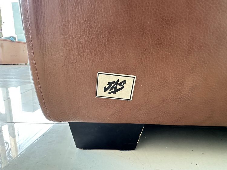 โซฟาแอล แบรนด์ JAS เบาะหนังแท้ผิวสัมผัสสีน้ำตาล รูปที่ 5