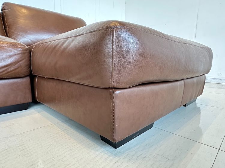 โซฟาแอล แบรนด์ JAS เบาะหนังแท้ผิวสัมผัสสีน้ำตาล รูปที่ 13