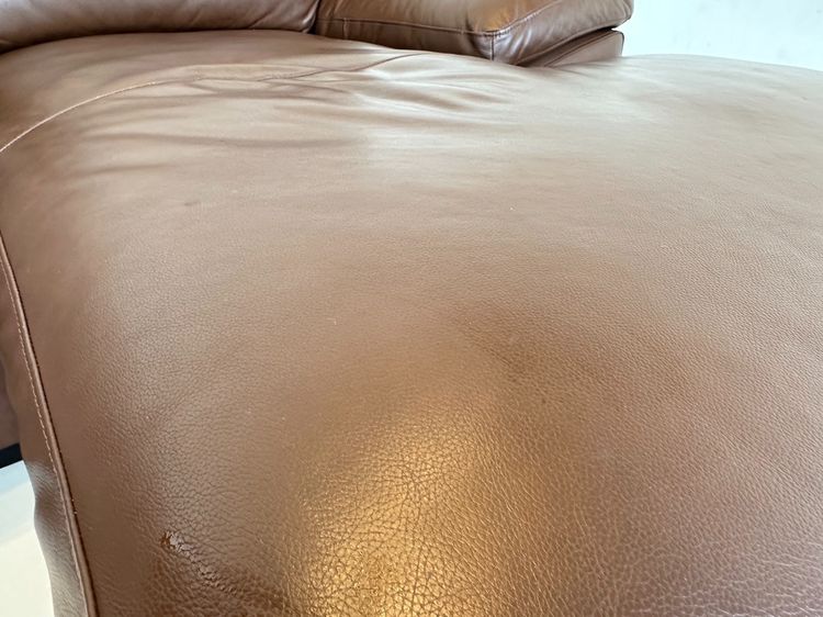 โซฟาแอล แบรนด์ JAS เบาะหนังแท้ผิวสัมผัสสีน้ำตาล รูปที่ 12