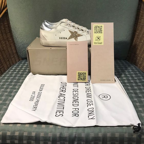 Golden Goose Super-Star White Ice Gray Gold Glitter (Women's)  รูปที่ 10