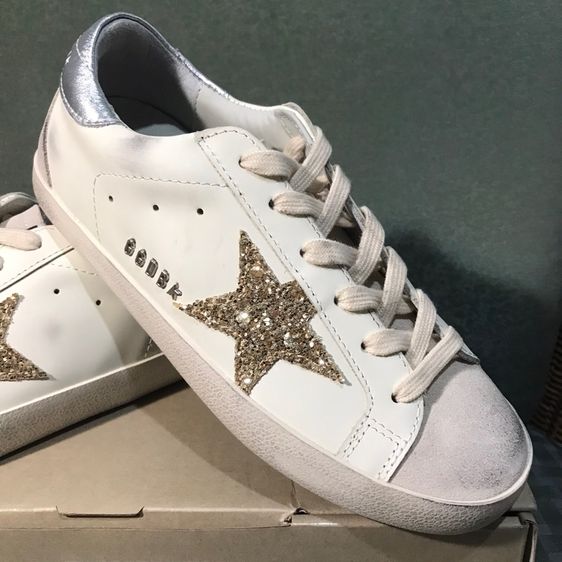 Golden Goose Super-Star White Ice Gray Gold Glitter (Women's)  รูปที่ 2