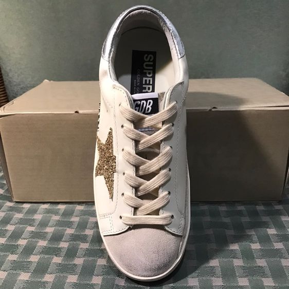 Golden Goose Super-Star White Ice Gray Gold Glitter (Women's)  รูปที่ 4