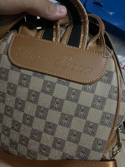 กระเป๋าหมี แบรนด์แท้ TTWN BEAR ทรงเป้ 10 นิ้ว หมีตารางน้ำตาลไซร์ M พร้อมส่ง  ไม่มีตำหนิ สภาพการใช้งานน้อย  รูปที่ 9