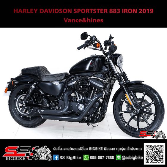 HARLEY DAVIDSON SPORTSTER 883 IRON 2019  ท่อ Vance hines shortshot รถสวยสภาพดี 