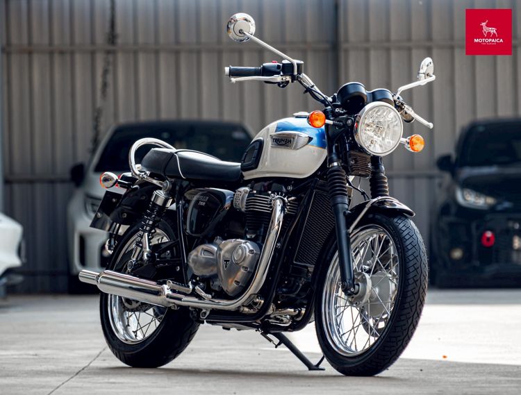 Triumph Bonneville T100 ปี2017 สีขาวฟ้าหายาก วิ่งน้อย 6,000km.