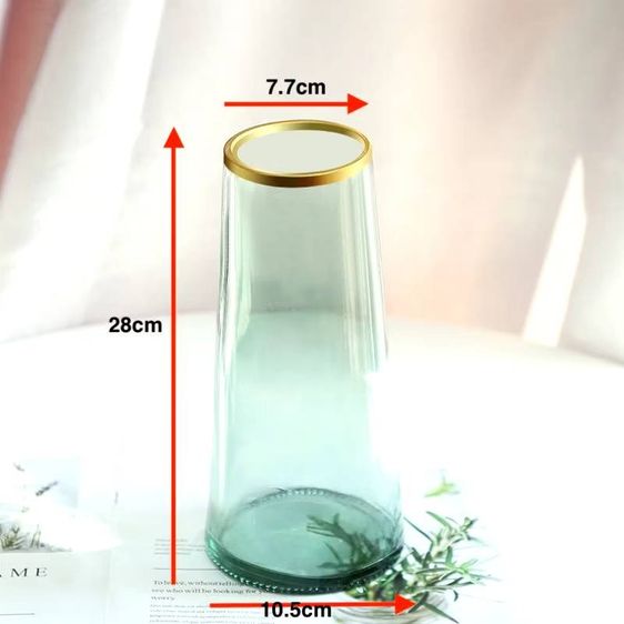 ขายเหมา 4 ใบ แจกันแก้วหนา ทรงสูง สไตล์ยุโรป สำหรับตกแต่ง ร้านอาหาร โฮสเทล โรงแรม รูปที่ 2