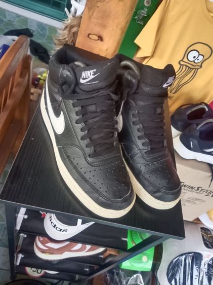Nike Court Vision Mid Black White รูปที่ 5