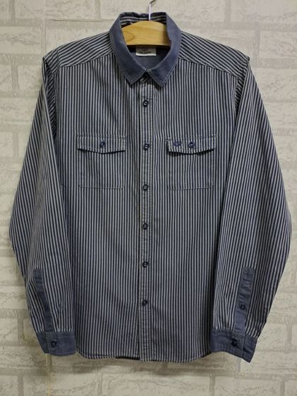 Guy Laroche Menwear เสื้อเชิ้ตแขนยาวลายริ้วสีเทา-กรม แบรนด์ Guy Laroche‼️