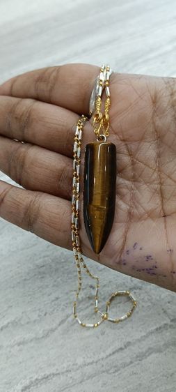 สร้อยคองานจิวไม่ลอกไม่ดำจี้หินไทเกอร์อายแท้ รูปที่ 5