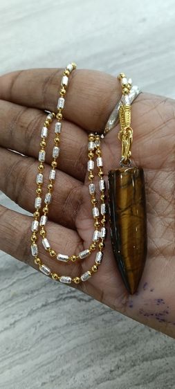 สร้อยคองานจิวไม่ลอกไม่ดำจี้หินไทเกอร์อายแท้ รูปที่ 6