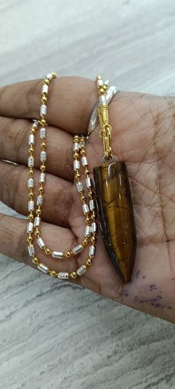 สร้อยคองานจิวไม่ลอกไม่ดำจี้หินไทเกอร์อายแท้ รูปที่ 10