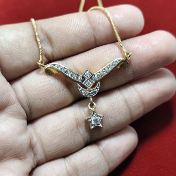 🔖สร้อยคอระย้า จี้ดาว ฝังเพชรสวยวิ้ง สีทองสดไม่มีเฟด ของจริงสวยมาก รูปที่ 2