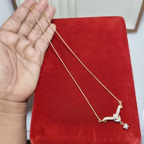 🔖สร้อยคอระย้า จี้ดาว ฝังเพชรสวยวิ้ง สีทองสดไม่มีเฟด ของจริงสวยมาก รูปที่ 4