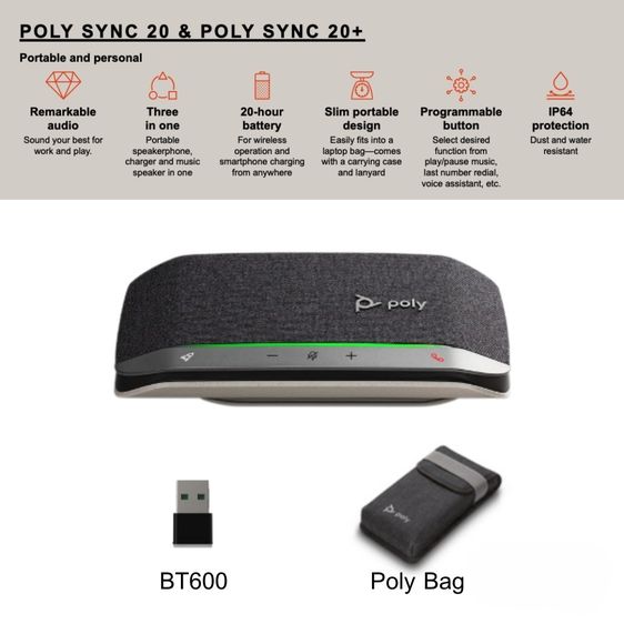 POLY SYNC 20 ลำโพงประชุมอัจฉริยะ รูปที่ 5