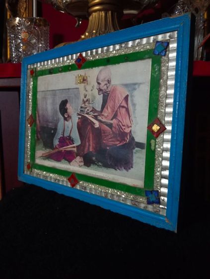 กรอบรูปเสด็จพ่อ ร. 5 กับสมเด็จโต แท้เดิมสภาพเยี่ยมเก่าโบราณ รูปที่ 3