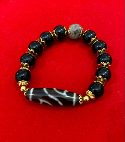 สร้อยหินธิเบตแท้ คั่นแก้วขนเหล็ก ปัองกัน เสริมดวงชะตา ส่งฟรี รูปที่ 5