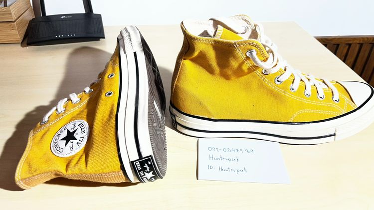 รองเท้าผ้าใบหุ้มข้อ Converse (สีเหลือง) รูปที่ 11