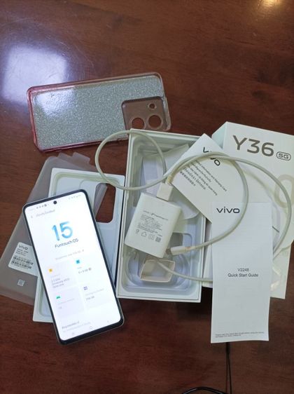 โทรศัพท์ มือถือ vivo Y36 5g Dimensity 6020, rom 256 gb และ ram 8 ขยายเพิ่มได้อีก 8 gb, สีเขียวอ่อน เครื่องสวย แบตดี