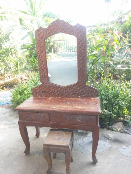 โต๊ะเครื่องแป้งไม้สักมือสอง ขายตามภาพ ของเก่า รูปที่ 10