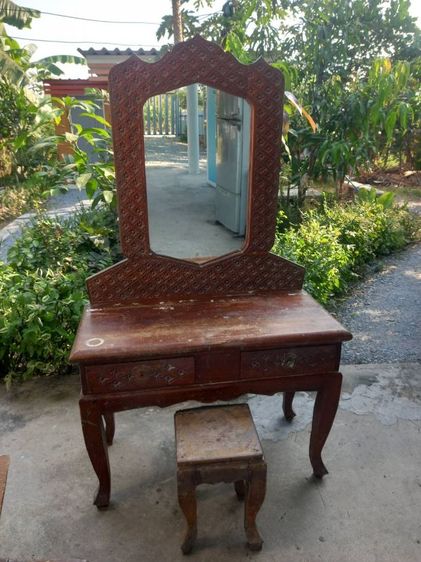 โต๊ะเครื่องแป้งไม้สักมือสอง ขายตามภาพ ของเก่า รูปที่ 6