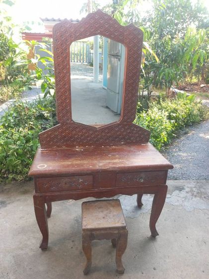 โต๊ะเครื่องแป้งไม้สักมือสอง ขายตามภาพ ของเก่า รูปที่ 7