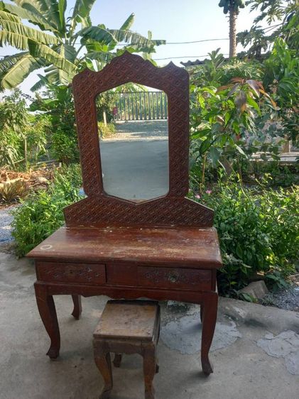 โต๊ะเครื่องแป้งไม้สักมือสอง ขายตามภาพ ของเก่า รูปที่ 3