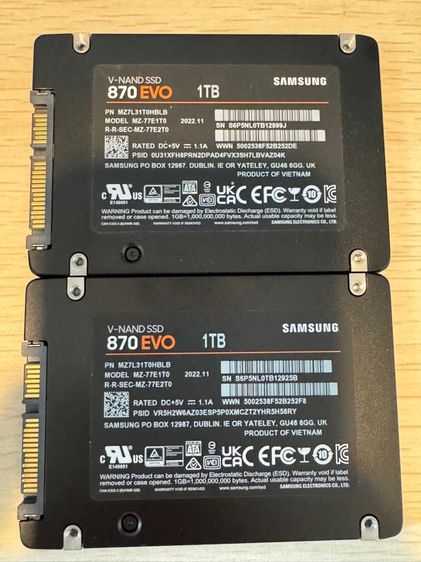 ที่เก็บข้อมูลและเมมโมรี่การ์ด SSD Samsung 870evo 1 TB
