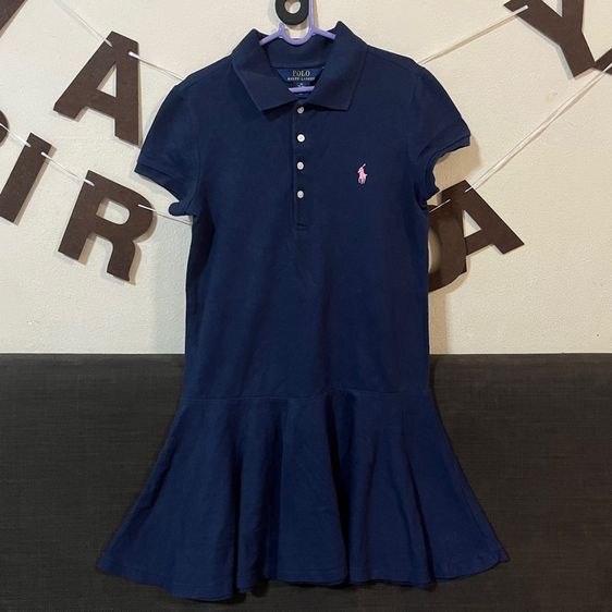 ชุดเดรส poloปักม้าสีชมพู แบรนด์ polo Ralph Rolren Sz 8-10