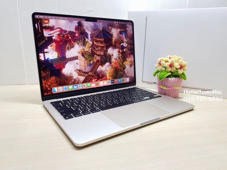 Apple Macbook Air แมค โอเอส 16 กิกะไบต์ อื่นๆ ใช่ MacbookAir (Retina13-inch, 2022) M2 8-Core CPU 8-Core GPU SSD 256Gb Ram 16Gb สี Starlight ประกันยาว
