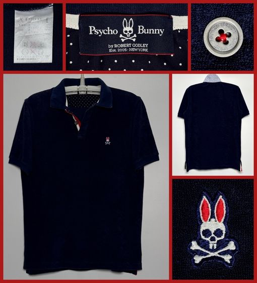เสื้อโปโล Psycho Bunny ของแท้ แบบสวย โลโก้เด่น