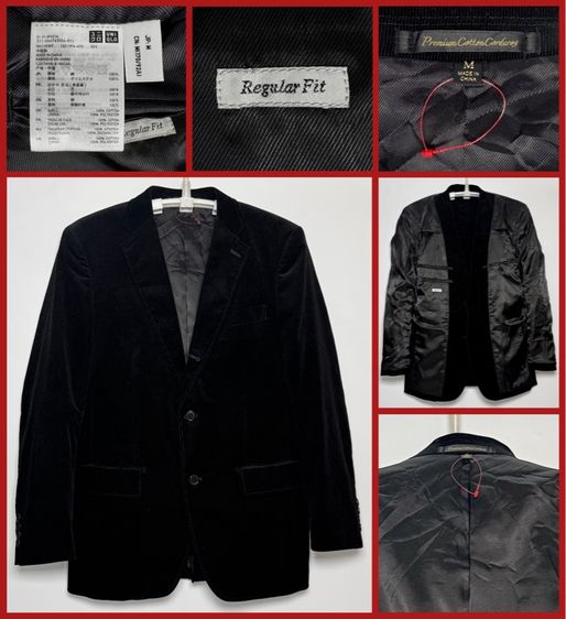 ดำ M แขนยาว ⚠️ของใหม่▪️รุ่นแพง‼️เสื้อสูท UNICLO  ของแท้ แบบลำลอง