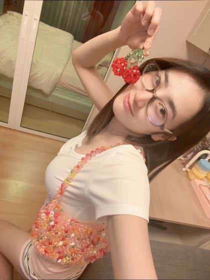 กระเป๋าลูกปัดงานฝีมือน่ารักมากหวานมาก รูปที่ 7