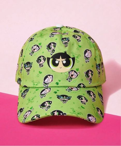 หมวกแก๊ป THE POWERPUFF GIRLS สีสดสวย น่ารัก สายปรับขนาดได้ ป้ายpowerpuff girls