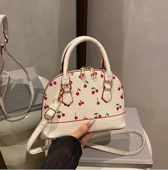 กระเป๋าผ้าสะพายข้างทรงเปลือกหอยลายเชอรี่ รูปที่ 2