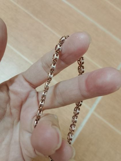 สร้อยข้อมือเงินแท้ pink sapphire ทำสีโรสโกล์ด รูปที่ 2